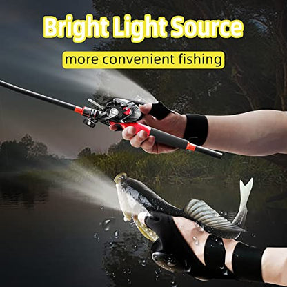 2Pairs LED Flashlight Gloves Gifts for Men, Father's Day Gifts for Dad, Cool Tools for Outdoor Fishing Gloves with Lights, Fingerless Flashlight Gloves for Camping Fishing Hunting Car Repairing