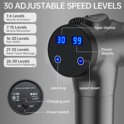 APHERMA Massage Gun, Muscle Massage Gun for Athletes Handheld Deep Tissue Massager Tool 30 Speed Levels 9 Heads, Mothers Day Gifts from Daughter/Son