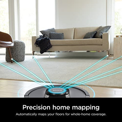 Shark AV2501S AI Ultra Robot Vacuum, with Matrix Clean, Home Mapping, 30-Day Capacity HEPA Bagless Self Empty Base, Perfect for Pet Hair, Wifi, Dark Grey