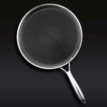 HexClad 12 Inch Hybrid Nonstick Griddle Pan, Dishwasher and Oven Friendly, Compatible with All Cooktops