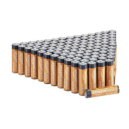 Amazon Basics 100 Pack AAA High-Performance Alkaline Batteries, 10-Year Shelf Life, Easy to Open Value Pack & 48 Pack AA High-Performance Alkaline Batteries, 10-Year Shelf Life