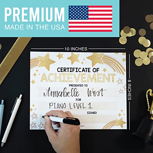 25 Gold Star Preschool Diploma Kindergarten Certificates for Kids - Kindergarten Diploma Certificate Paper for Printing, Graduation Certificates of Achievement Award Certificates for Students