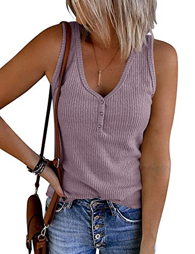 MEROKEETY Womens 2021 Casual Tank Tops Summer Solid Color Ribbed Sleeveless Basic Shirts