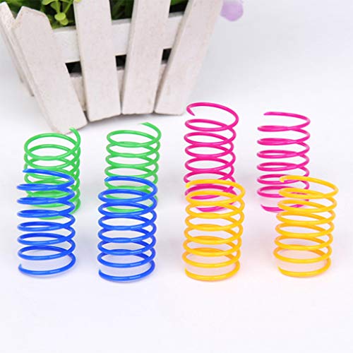 Andiker Cat Spiral Spring, 12 Pc Creative Toy to Kill Time and Keep Fit Interactive Durable Heavy Plastic Colorful Toy for Swatting, Biting, Hunting Kitten Toys