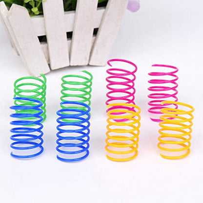 Andiker Cat Spiral Spring, 12 Pc Creative Toy to Kill Time and Keep Fit Interactive Durable Heavy Plastic Colorful Toy for Swatting, Biting, Hunting Kitten Toys