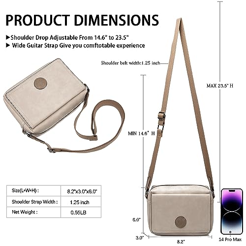 AFKOMST Small Crossbody Bags for Women Trendy Cross Body Bag Purses, PU Leather Crossbody Handbags with Gultar Strap