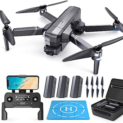 Ruko F11GIM2 GPS Drones with Camera for Adults 4K, 3 Axis Gimbal, 9800ft Long Range, Auto Return Home Follow Me, 3 Batteries 84 Min Flight Time, Foldable With Landing Pad Professional Drone, Black