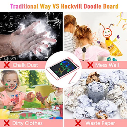 hockvill Kids Writing Tablet, Toys for 3 4 5 6 7 Year Old Girls Boys, 8.8 Inch Colorful Doodle Board for Toddlers, Reusable Electronic Drawing Pad, Educational & Learning Birthday Gift for Children