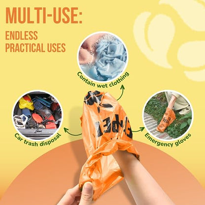 Pet N Pet 1080 Counts Orange Dog Poop Bag Rolls, Dog Bags Doggie Poop Bags, 38% Plant Based & 62% PE Dog Waste Bags, Extra Thick Doggy Poop Bags, Pet Waste Bags Doggie Bags