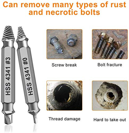 Gifts for Men,Damaged Screw Extractor Set -Christmas Gifts Stocking Stuffers for Men Him Adults, Remover for Stripped Screws Nuts & Bolts Drill Bit Tools for Easy Removal of Rusty Broken Hardware Gift