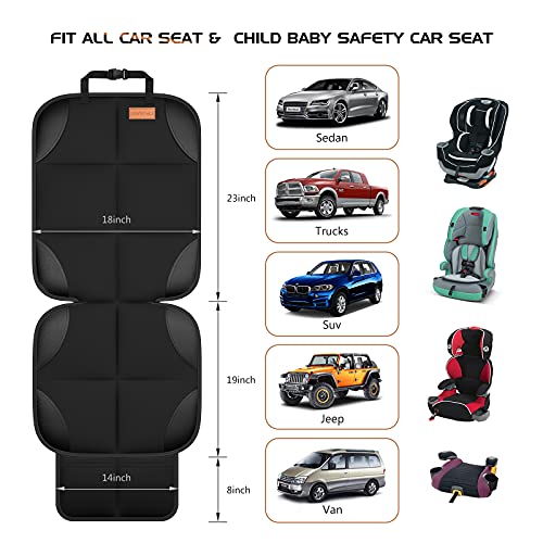 Car Seat Protector, Smart eLf 2Pack , Protect Child Seats with Thickest Padding and Non-Slip Backing Mesh Pockets for Baby and Pet