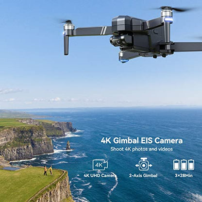 Ruko F11GIM2 GPS Drones with Camera for Adults 4K, 3 Axis Gimbal, 9800ft Long Range, Auto Return Home Follow Me, 3 Batteries 84 Min Flight Time, Foldable With Landing Pad Professional Drone, Black