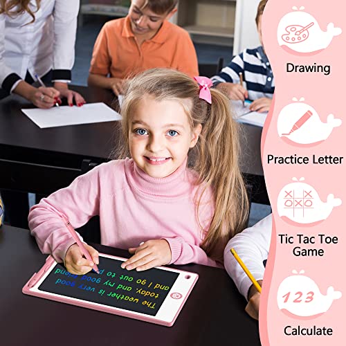 hockvill Kids Writing Tablet, Toys for 3 4 5 6 7 Year Old Girls Boys, 8.8 Inch Colorful Doodle Board for Toddlers, Reusable Electronic Drawing Pad, Educational & Learning Birthday Gift for Children