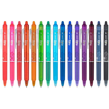 Pilot, FriXion Clicker Erasable Gel Pens, Fine Point 0.7 mm, Pack of 15, Assorted Colors