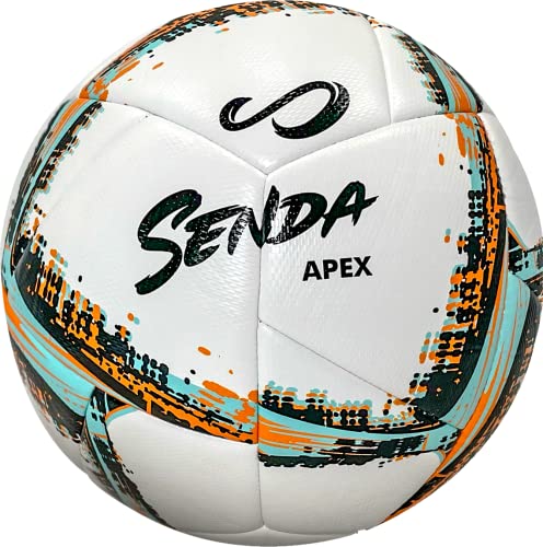 SENDA Apex Match Soccer Ball, Fair Trade Certified, Orange/Blue/White, Size 5 (13 & Up)