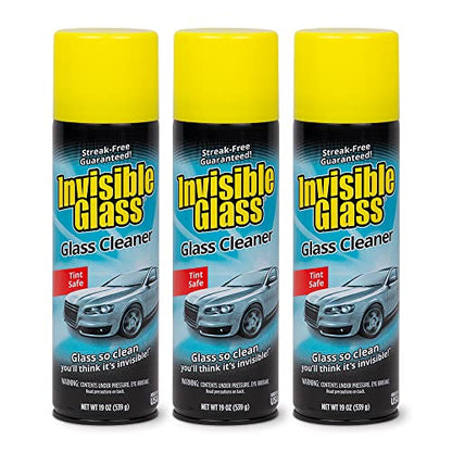 Invisible Glass 91164-3PK 19-Ounce Cleaner for Auto and Home for a Streak-Free Shine, Deep Cleaning Foaming Action, Safe for Tinted and Non-Tinted Windows, Ammonia Free Foam Glass Cleaner, Pack of 3