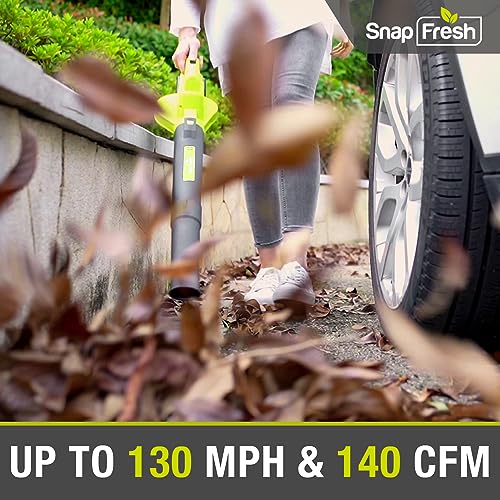 SnapFresh 20V Leaf Blower Cordless with Battery & Charger, Electric Leaf Blower for Lawn Care, Battery Powered Leaf Blower Lightweight for Leaf/Snow/Dust Blowing