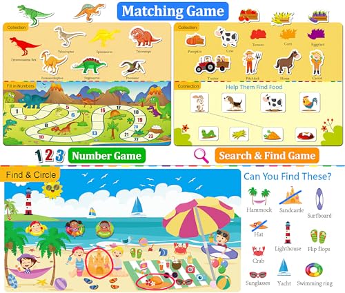 iGetooy Reusable Sticker Books for Toddlers 1-3, Preschool Learning Activities Busy Book for Kids, 104Pcs Reusable Stickers Toddler Learning Activities Book Christmas Birthdays Gifts for Boys Girls