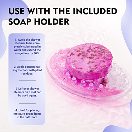 Effiland Aromatherapy Shower Steamers Father's Day Gifts,Soap Holder Set, 6-Pack Shower Bombs,Gift for Women,Relaxing Self Care