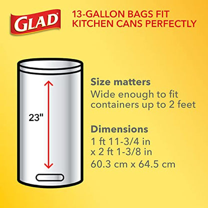 Glad Tall Kitchen Quick-Tie Trash Bags, OdorShield 13 Gallon White Trash Bag, Gain Moonlight Breeze with Febreze Freshness