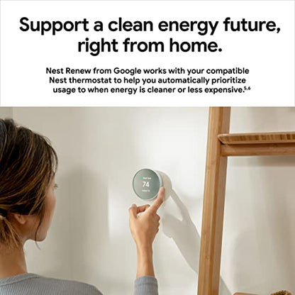 Google Nest Thermostat - Smart Thermostat for Home - Programmable Wifi Thermostat - Snow