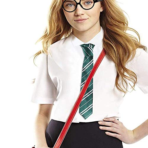 Cosplay Wizard Tie for Themed Party Halloween Christmas Birthday Dress Up Party Magic Costume Accessory, Unisex Cosplay Striped Necktie, As a Gift For Daily Use - Green