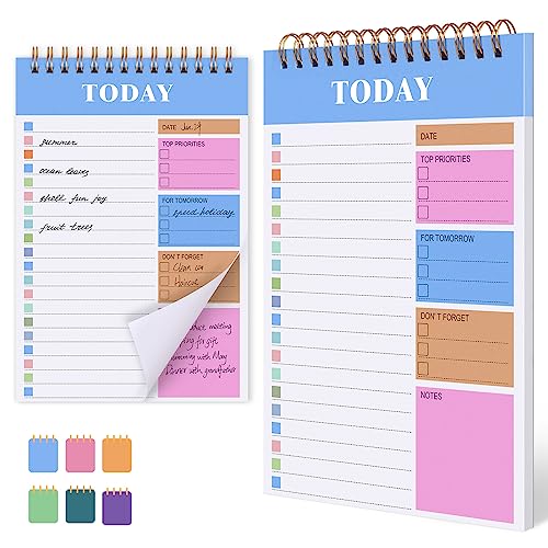 To Do List Noteook, Undated Daily Planner with 32 Pages 120 Gms Thick Paper, 7.8 x 5.2 inches Notepad for Office, Home & College