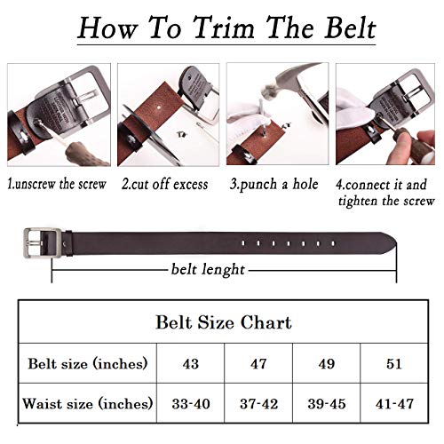 OVEYNERSIN Mens Belt - Leather casual Dress Belts Big Metal Buckle Adjustable Size designer Fashion Men Belts For Jeans | shorts | Work Golf Best Gifts