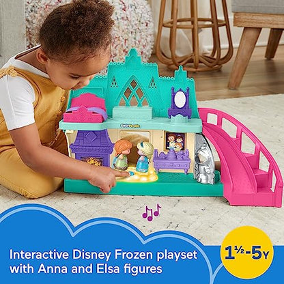 Fisher-Price Little People Toddler Playset Disney Frozen Arendelle Castle with Lights Sounds Anna & Elsa Figures for Ages 18+ Months (Amazon Exclusive)