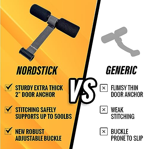 NordStick Nordic Hamstring Curl Strap - The Original Hamstring Curl Exercise System for Home and Travel - 5 Second Setup for Sit ups, Squats, Ab, and Core Strength Training - Up to 500 lbs