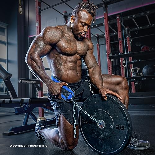 DMoose Dip Belt for Weightlifting - Weighted Pull Up and Squat Belt with Chain for Intense Workouts - Heavy Duty Stainless Steel Chain & Coated D-Ring - Weight Dipping Belt for Pullups and Dips