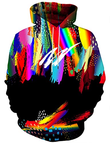 Hgvoetty Graphic Hoodies Fashion Hoodies Men Colorful Sweatshirts 3D Printed Cool Hoodies Novelty Sport Hooded Outwear Women Long Sleeve Sweater Small