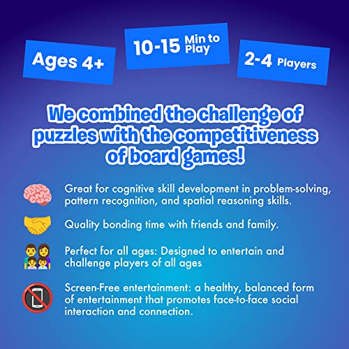 The Uzzle 2.0 Board Game,Popular Family Board Games for Adults, Suitable for Children& Adults,Pattern Block Puzzles Games, Family Card Games for Adults & Kids for Age 4+_Board Games for Family Night