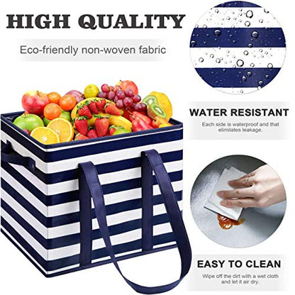 WISELIFE Reusable Grocery Bags Boxes Storage Basket[3 Pack]