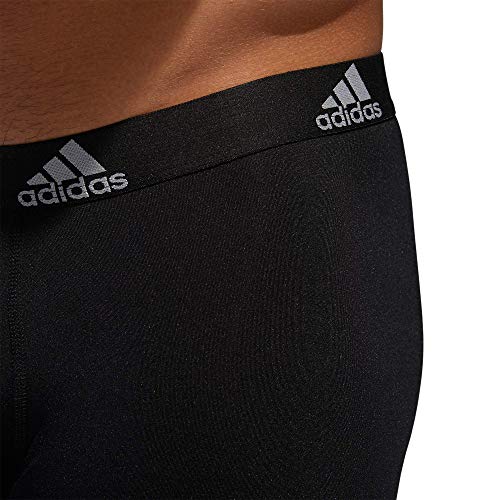 adidas Men's Performance Boxer Brief Underwear (3-Pack), Black/Light Onix Grey, Large