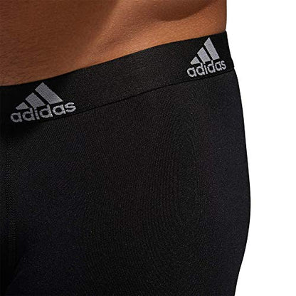 adidas Men's Performance Boxer Brief Underwear (3-Pack), Black/Light Onix Grey, Large