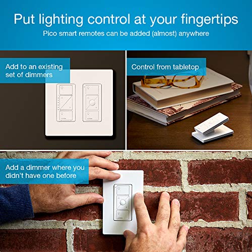 Lutron Caseta Deluxe Smart Dimmer Switch (2 Count) Kit with Caseta Smart Hub | Works with Alexa, Apple Home, Ring, Google Assistant | P-BDG-PKG2W-A | White