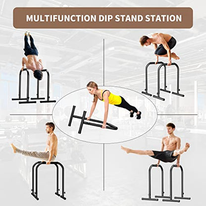 Wesfital Dip Bar, Adjustable Dip Stand Station for Home Workout, Heavy Duty Parallel Bars Workout Equipment for Strength Training