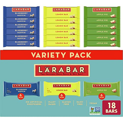 LÄRABAR Variety Pack, Blueberry Muffin, Lemon Bar, Apple Pie, Fruit & Nut Bars, 18 ct