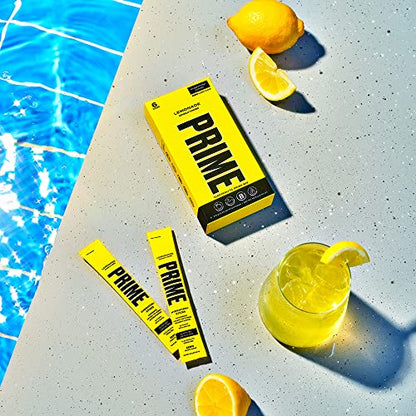 Prime Hydration+ Stick Pack | LEMONADE | 6 Sticks | Electrolyte Drink Mix | 10% Coconut Water | 250mg BCAAs | Antioxidants | Naturally Flavored | Zero Added Sugar | Easy Open Single-Serve Sticks