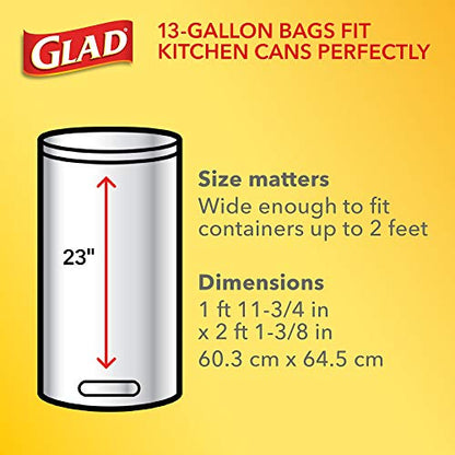 Glad OdorShield Tall Kitchen Drawstring Trash Bags - Febreze Mediterranean Lavender - 13 Gallon - 80 Count