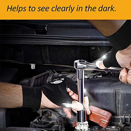 MoCaBy LED Flashlight Gloves, Gifts for Men Him Dad Boyfriend, Grandpa,Cool Gadget Hands-Free Lights for Camping Fishing Repairing, Fathers Day Christmas Birthday Gift(Black)