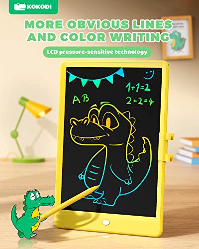 KOKODI LCD Writing Tablet, 10 Inch Colorful Toddler Doodle Board Drawing Tablet, Erasable Reusable Electronic Drawing Pads, Educational and Learning Toy for 3-6 Years Old Boy and Girls