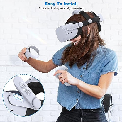 Kawaye Head Strap Compatible with Meta Quest 2, Double Knob Adjustable Comfortable Head Strap for Oculus Quest 2, Enhanced Support & Comfort Head Strap Accessories, Replacement for Elite Strap, MQ2000