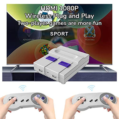 Super Classic Retro Game Console,4K HDMI Video Game System with Built in 2200+ Old School Classic Games and Dual Game Controllers Wireless,Support TF Card and Plug and Play.