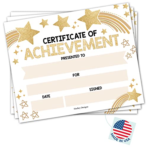 25 Gold Star Preschool Diploma Kindergarten Certificates for Kids - Kindergarten Diploma Certificate Paper for Printing, Graduation Certificates of Achievement Award Certificates for Students