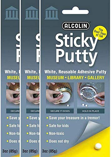 Alcolin Sticky Putty Reusable Museum & Gallery Quality Adhesive Putty, 3oz - 3 Pack