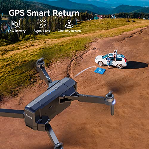 Ruko F11GIM2 GPS Drones with Camera for Adults 4K, 3 Axis Gimbal, 9800ft Long Range, Auto Return Home Follow Me, 3 Batteries 84 Min Flight Time, Foldable With Landing Pad Professional Drone, Black