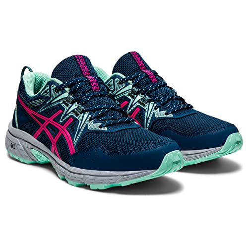 ASICS Women's Gel-Venture 8 Running Shoes, 8, MAKO Blue/Pink GLO