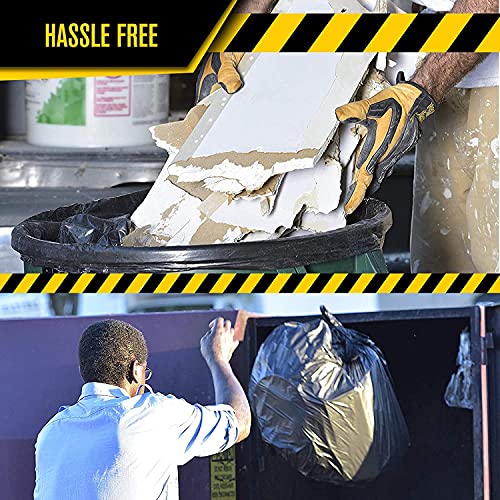 Ultrasac Heavy Duty 45 Gallon Trash Bags Huge 50 Count/w Ties) - 1.8 MIL - 38" x 45" - Large Black Plastic Garbage Bags for Contractor, Industrial, Home, Kitchen, Commercial, Yard, Lawn, Leaf